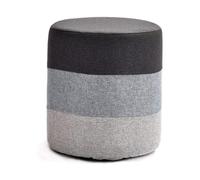 KhUkhu Reposapiés Reposapiés Redondo Tejido De Lino Suave Sofá Taburete Otomano Cubo Hogar Madera, Taburetes De Comedor Lavables Asiento Bajo Reposapiés Decoración del Hogar Silla,Gris