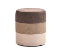 KhUkhu Reposapiés Reposapiés Redondo Tejido De Lino Suave Sofá Taburete Otomano Cubo Hogar Madera, Taburetes De Comedor Lavables Asiento Bajo Reposapiés Decoración del Hogar Silla,Marrón