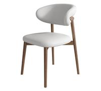 KhUkhu Silla De Comedor De Cuero Sintético Resistente Al Agua con Patas De Madera, Sillón Sin Brazos Estilo Mediados De Siglo para Cocina, Restaurante, Sala De Estar Y Dormitorio,A