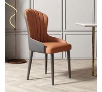 KhUkhu Silla De Comedor De Cuero Sintético, Silla De Cocina De Color Contrastante con Asiento Tapizado, Silla De Esquina para Sentarse En El Mostrador con Respaldo Y Apoyabrazos,A