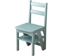 KhUkhu Silla De Escalera De Biblioteca Plegable De Madera, Taburete Multifuncional Portátil Liviano 2 En 1, Taburete De 4 Escalones, Escaleras De Tijera De Doble Propósito, Soporte De Exhibición,A
