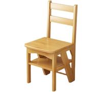 KhUkhu Silla De Escalera De Biblioteca Plegable De Madera, Taburete Multifuncional Portátil Liviano 2 En 1, Taburete De 4 Escalones, Escaleras De Tijera De Doble Propósito, Soporte De Exhibición,B