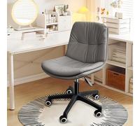 KHUKHU Silla de Oficina ergonómica de Cuero sintético con Altura Ajustable y Soporte Lumbar, con Ruedas for Oficina, Estudio y Uso Diario.(Set of 1)