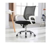 KHUKHU Silla De Oficina For El Hogar, Silla De Computadora, Silla De Oficina For Conferencias, Respaldo, Silla De Estudio For El Hogar Sencilla, Silla Móvil Giratoria Cómoda(White+Black)