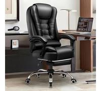 KHUKHU Silla ejecutiva de Oficina con Respaldo Alto, Ajustable, for computadora de Escritorio Grande y Alta, giratoria, de Cuero PU(D)