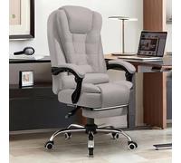 KHUKHU Silla ejecutiva de Oficina con Respaldo Alto, Ajustable, for computadora de Escritorio Grande y Alta, giratoria, de Cuero PU(Grey)