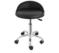 KHUKHU Silla giratoria hidráulica de Altura Ajustable for salón, for Tatuajes, masajes faciales, SPA, Medicina, con Ruedas en el Respaldo.(Black)