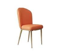 KhUkhu Sillas De Comedor De Cuero Vintage De Mediados De Siglo, Sillas De Cocina, Sillas De Salón, Sillas De Esquina para Sala De Estar, Sillas Laterales Tapizadas con Patas Y Respaldos,Naranja