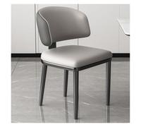 KHUKHU Sillas de Comedor de Estilo Moderno de Mediados de Siglo, sillas de Comedor tapizadas en Piel, cómodas sillas Acolchadas con Patas metálicas, sillas de recepción for Oficina.(/Light Gray C)