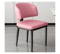KHUKHU Sillas de Comedor de Estilo Moderno de Mediados de Siglo, sillas de Comedor tapizadas en Piel, cómodas sillas Acolchadas con Patas metálicas, sillas de recepción for Oficina.(/Pink)