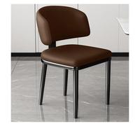 KHUKHU Sillas de Comedor de Estilo Moderno de Mediados de Siglo, sillas de Comedor tapizadas en Piel, cómodas sillas Acolchadas con Patas metálicas, sillas de recepción for Oficina.(/Brown a)