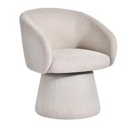 KHUKHU Sillas de Comedor giratorias de Barril, sofá tapizado con Acento Acogedor for Sala de Estar, cómodo sillón Redondo de Lino de 360° for Dormitorio, guardería y Sala de Lectura.(1 pc)