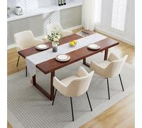 KHUKHU Sillas de Comedor Modernas tapizadas con Respaldo Curvo, cojín Grueso y Patas de Metal for Cocina y Sala de Estar.(Set of 4)
