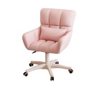 KhUkhu Sillas Ergonómicas para Computadora En Casa, Silla Giratoria De 360° con Soporte Lumbar Y Brazos, Sillón De Trabajo Cómodo para Estudio, Dormitorio, Sala De Computadoras,Rosado