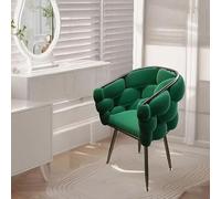 KHUKHU Sillón con reposapiés y otomana, tapizado en Tela bouclé, Moderno y Acogedor tocador con Patas Doradas for Sala de Estar, salón, tocador y Dormitorio.(Green)