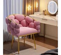 KHUKHU Sillón de tocador tapizado for Sala de Estar, tocador for Dormitorio, Escritorio de Oficina en casa con reposabrazos, sofá de salón de Estilo Mediados de Siglo for Invitados.(Pink)