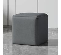 KhUkhu Sillón Otomano Apilable 5 En 1 con Forma De Cubo, Taburetes Apilables, Taburete Cuadrado De Tela Tecnológica, Reposapiés con Ruedas Giratorias para Sala De Estar, Comedor,Gris,35CM