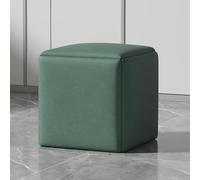 KhUkhu Sillón Otomano Apilable 5 En 1 con Forma De Cubo, Taburetes Apilables, Taburete Cuadrado De Tela Tecnológica, Reposapiés con Ruedas Giratorias para Sala De Estar, Comedor,Verde,45CM