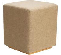 KhUkhu Taburete con Asiento De Espuma Acolchada, Reposapiés Otomano Pequeño, Taburete De Tocador Tapizado Cuadrado Moderno Y Contemporáneo,Light Khaki,34x30cm