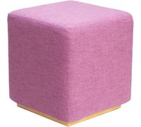 KhUkhu Taburete con Asiento De Espuma Acolchada, Reposapiés Otomano Pequeño, Taburete De Tocador Tapizado Cuadrado Moderno Y Contemporáneo,Rosado,34x45cm