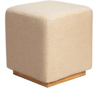 KhUkhu Taburete con Asiento De Espuma Acolchada, Reposapiés Otomano Pequeño, Taburete De Tocador Tapizado Cuadrado Moderno Y Contemporáneo,Beige,34x45cm
