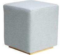 KhUkhu Taburete con Asiento De Espuma Acolchada, Reposapiés Otomano Pequeño, Taburete De Tocador Tapizado Cuadrado Moderno Y Contemporáneo,Light Blue,34x45cm