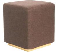 KhUkhu Taburete con Asiento De Espuma Acolchada, Reposapiés Otomano Pequeño, Taburete De Tocador Tapizado Cuadrado Moderno Y Contemporáneo,Marrón,34x30cm