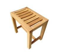 KhUkhu Taburete de baño, banco de ducha de teca, asientos de ducha impermeables de madera, 42 x 28 x 43 cm, muebles de baño