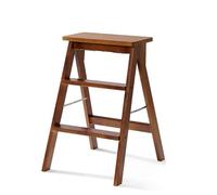 KhUkhu Taburete De Cocina De Madera con Escalones para Adultos, Escalera Plegable De Madera Maciza, Taburete Portátil Plegable, Taburete Pequeño Multifunción