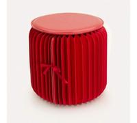 KhUkhu Taburete De Papel Plegable, Silla Redonda Creativa De Material De Papel Kraft con Estructura De Panal Hexagonal para La Escuela, La Sala De Estar, El Comedor Y El Dormitorio,Rojo,32x28cm