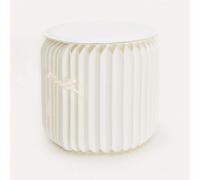 KhUkhu Taburete De Papel Plegable, Silla Redonda Creativa De Material De Papel Kraft con Estructura De Panal Hexagonal para La Escuela, La Sala De Estar, El Comedor Y El Dormitorio,Blanca,32x35cm