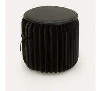 KhUkhu Taburete De Papel Plegable, Silla Redonda Creativa De Material De Papel Kraft con Estructura De Panal Hexagonal para La Escuela, La Sala De Estar, El Comedor Y El Dormitorio,Negro,32x35cm