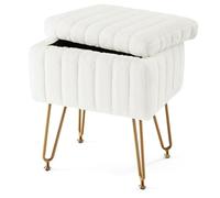 KHUKHU Taburete de tocador con Almacenamiento, Bonito y Suave Taburete pequeño, Ajustable for Dormitorio, Sala de Estar o Entrada.(White1)