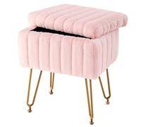 KHUKHU Taburete de tocador con Almacenamiento, Bonito y Suave Taburete pequeño, Ajustable for Dormitorio, Sala de Estar o Entrada.(Pink)