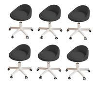 KHUKHU Taburete Giratorio ergonómico con Altura Ajustable, Ruedas Ultra silenciosas y cojín Acolchado de Piel sintética, Ideal for salón, Oficina y masajes.(D,Set of 6)