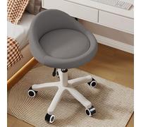 KHUKHU Taburete Giratorio ergonómico con Altura Ajustable, Ruedas Ultra silenciosas y cojín Acolchado de Piel sintética, Ideal for salón, Oficina y masajes.(Dark Gray,Set of 1)