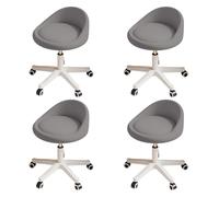 KHUKHU Taburete Giratorio ergonómico con Altura Ajustable, Ruedas Ultra silenciosas y cojín Acolchado de Piel sintética, Ideal for salón, Oficina y masajes.(Dark Gray,Set of 4)