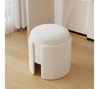 KhUkhu Taburete Moderno Redondo con Asiento Acolchado Suave, Multifuncional para Maquillaje, Reposapiés Tapizado, Taburete para Sala De Estar Y Dormitorio,A