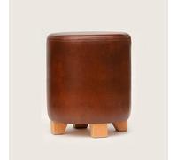 KhUkhu Taburete Otomano Taburete Redondo con Patas De Madera Taburetes Otomanos para El Dormitorio Taburetes para La Sala De Estar Taburete para Tocador,Marrón,29x29x35cm