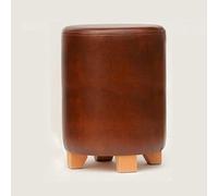 KhUkhu Taburete Otomano Taburete Redondo con Patas De Madera Taburetes Otomanos para El Dormitorio Taburetes para La Sala De Estar Taburete para Tocador,Marrón,29x29x40cm