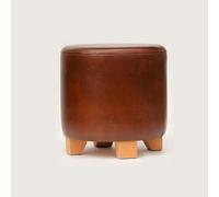 KhUkhu Taburete Otomano Taburete Redondo con Patas De Madera Taburetes Otomanos para El Dormitorio Taburetes para La Sala De Estar Taburete para Tocador,Marrón,29x29x30cm