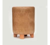 KhUkhu Taburete Otomano Taburete Redondo con Patas De Madera Taburetes Otomanos para El Dormitorio Taburetes para La Sala De Estar Taburete para Tocador,Light Yellow,29x29x40cm
