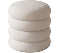 KhUkhu Taburete Otomano Tapizado En Tela, Base Tipo Puf, Taburete para Dormitorio, Sala De Estar, Jardín, Balcón, Tocador, Taburete De Oficina