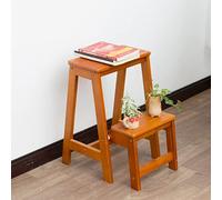 KhUkhu Taburete Plegable con Escalera De 2 Niveles, Silla De Madera para Mostrador, Taburete Portátil para Cocina, Biblioteca, Hogar, Escalera Antideslizante, Estantería, Soporte para Plantas