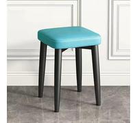 KhUkhu Taburetes Cuadrados Apilables, Taburete De Tocador Sin Respaldo, Taburete De Bar Tapizado, Sillas De Comedor Modernas De Cuero Sintético, Taburete De Mostrador Multifuncional,Azul