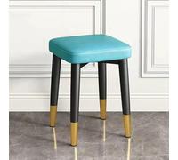 KhUkhu Taburetes Cuadrados Apilables, Taburete De Tocador Sin Respaldo, Taburete De Bar Tapizado, Sillas De Comedor Modernas De Cuero Sintético, Taburete De Mostrador Multifuncional,Blue 1