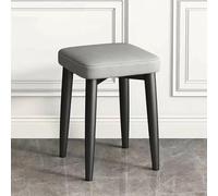 KhUkhu Taburetes Cuadrados Apilables, Taburete De Tocador Sin Respaldo, Taburete De Bar Tapizado, Sillas De Comedor Modernas De Cuero Sintético, Taburete De Mostrador Multifuncional,Grey 2