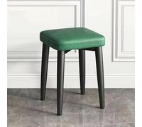 KhUkhu Taburetes Cuadrados Apilables, Taburete De Tocador Sin Respaldo, Taburete De Bar Tapizado, Sillas De Comedor Modernas De Cuero Sintético, Taburete De Mostrador Multifuncional,Verde