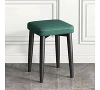 KhUkhu Taburetes Cuadrados Apilables, Taburete De Tocador Sin Respaldo, Taburete De Bar Tapizado, Sillas De Comedor Modernas De Cuero Sintético, Taburete De Mostrador Multifuncional,Green 1