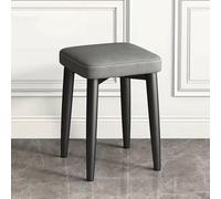 KhUkhu Taburetes Cuadrados Apilables, Taburete De Tocador Sin Respaldo, Taburete De Bar Tapizado, Sillas De Comedor Modernas De Cuero Sintético, Taburete De Mostrador Multifuncional,Grey 1